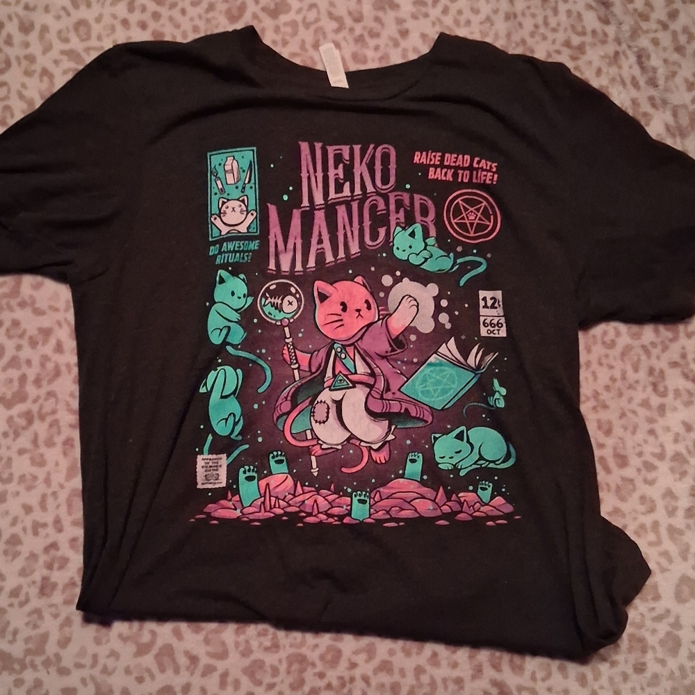 Neko Mancer Graphic T-Shirt - Black& Multi Color